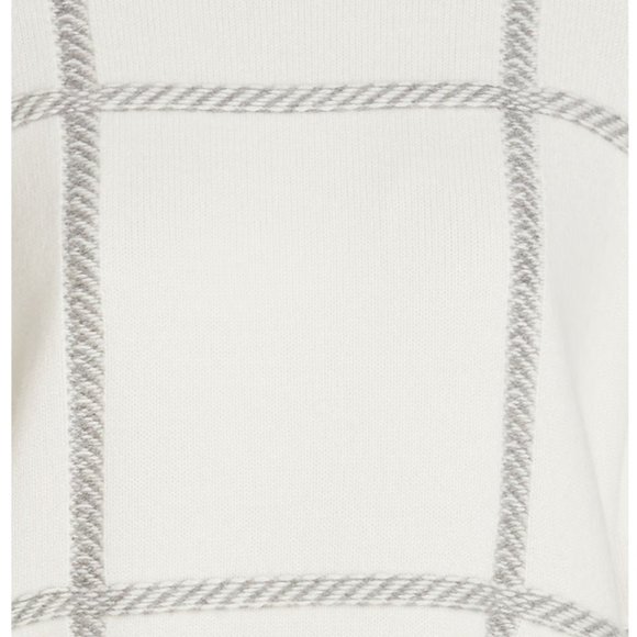 JOSEPH - NEW -nwot cream white ivory windowpane turtleneck wool sweater sz large - Picture 4 of 7